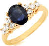 1.85CT DIAMOND & AAA SAPPHIRE 14KT YELLOW GOLD 3D OVAL & ROUND ENGAGEMENT RING
