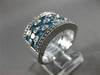 ESTATE WIDE 2.26CT DIAMOND & BLUE TOPAZ 14KT WHITE GOLD ETOILE ANNIVERSARY RING