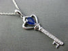 ESTATE .45CT DIAMOND & SAPPHIRE 14KT WHITE GOLD KEY TO MY HEART FLOATING PENDANT