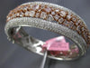 GIA LARGE 16.09CT WHITE & PINK DIAMOND 18KT WHITE & ROSE GOLD 3D BANGLE BRACELET