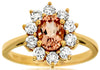 ESTATE 1.45CT DIAMOND & AAA MORGANITE 14KT YELLOW GOLD FLOWER CLASSIC LOVE RING