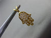 ESTATE .22CT DIAMOND 14KT YELLOW GOLD CHAMSA HAND OF GOD FLOATING PENDANT #24835