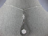 ESTATE 1.25CT WHITE & BLACK DIAMOND 14KT WHITE GOLD 3D FLOWER TEAR DROP PENDANT