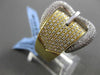 ESTATE MASSIVE 1.55CT DIAMOND 18KT WHITE & YELLOW GOLD PAVE BELT COCKTAIL RING