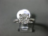 ESTATE LARGE .58CT MULTI CUT DIAMOND 14K WHITE GOLD 3D INVISIBLE ENGAGEMENT RING
