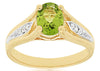 ESTATE 1.35CT DIAMOND & AAA PERIDOT 14K YELLOW GOLD 3D CLASSIC OVAL & ROUND RING