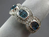 ESTATE WIDE 1.5CT WHITE & BLUE DIAMOND 14K WHITE GOLD INVISIBLE ANNIVERSARY RING