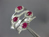 ESTATE LARGE 1.09CT DIAMOND & AAA RUBY 14K WHITE GOLD MULTI ROW ANNIVERSARY RING