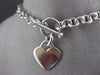 ESTATE 925 SILVER CLASSIC ENGRAVABLE FLOATING HEART TOGGLE NECKLACE #24213