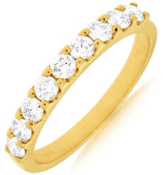 .65CT DIAMOND 14KT YELLOW GOLD 3D CLASSIC ROUND 9 STONE WEDDING ANNIVERSARY RING