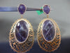 ESTATE LARGE 2.70CT DIAMOND AMETHYST 18K WHITE & ROSE GOLD HALO CLIP ON EARRINGS