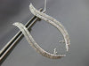 ESTATE LARGE .90CT DIAMOND 14KT WHITE GOLD CLASSIC LEAF DOUBLE WAVE FUN EARRINGS