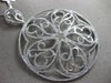 ESTATE EXTRA LARGE 2.30CT DIAMOND 14K WHITE GOLD 3D OPEN FILIGREE FLOWER PENDANT