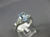 ESTATE 1.42CT DIAMOND & AAA OVAL CUT AQUAMARINE 14KT WHITE GOLD ENGAGEMENT RING