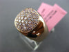 ESTATE WIDE .67CT PINK DIAMOND 18KT ROSE GOLD CLASSIC ROUND CLUSTER UNISEX RING