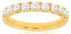 1.0CT DIAMOND 14KT YELLOW GOLD 3D ROUND 9 STONE SEMI ETERNITY ANNIVERSARY RING