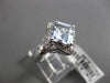 ESTATE LARGE 2.28CTW DIAMOND & AAA AQUAMARINE 14KT WHITE GOLD STAR FLORAL RING