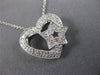 ESTATE .28CT DIAMOND 18KT WHITE GOLD 3D CLASSIC OPEN HEART STAR FLOATING PENDANT