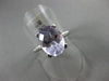 ESTATE LARGE 3.84CT DIAMOND & LIGHT AMETHYST 14KT WHITE GOLD HALO SOLITAIRE RING
