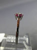 ESTATE .25CT DIAMOND & AAA RUBY 14KT WHITE GOLD FLOWER CLUSTER FRIENDSHIP RING