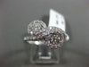 ESTATE WIDE 1.0CT DIAMOND 14KT WHITE GOLD 3D TWO STONE INFINITY LOVE KNOT RING