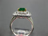 ESTATE 1.30CT DIAMOND & AAA EMERALD 18KT 2 TONE GOLD 3D FILIGREE ENGAGEMENT RING