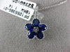 ESTATE 1.68CT DIAMOND & AAA SAPPHIRE 18KT WHITE GOLD 3D FLOWER FILIGREE PENDANT