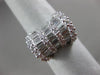 ESTATE WIDE 2.14CT ROUND & BAGUETTE DIAMOND 18K WHITE GOLD 3D MULTI ROW BOW RING