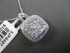 ESTATE LARGE 1.04CT DIAMOND 18KT WHITE GOLD 3D FILIGREE CLUSTER FLOATING PENDANT