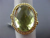 LARGE 12.12CT DIAMOND & GREEN AMETHYST 14KT YELLOW GOLD FILIGREE OVAL HALO RING