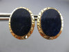 ESTATE LARGE AAA LAPIS 14KT YELLOW GOLD 3D HANDCRAFTED CLIP ON EARRINGS #26366