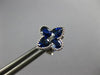 ESTATE 1.16CT DIAMOND & AAA SAPPHIRE 18KT WHITE GOLD 4 LEAF CLOVER STUD EARRINGS