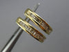 ESTATE .52CT DIAMOND 14KT YELLOW GOLD 3D CLASSIC BAGUETTE HUGGIE EARRINGS 2.5mm