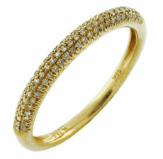 .20CT DIAMOND 14K YELLOW GOLD CLASSIC 3 ROW ROUND SEMI ETERNITY ANNIVERSARY RING
