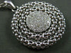 ESTATE LARGE .50CT DIAMOND 18KT WHITE GOLD 3D CLUSTER CIRCULAR MESH PENDANT