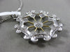 ESTATE .25CT DIAMOND 14KT WHITE & YELLOW GOLD 3D OPEN FILIGREE OCTAGON PENDANT