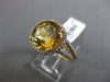 ESTATE 3.52CT DIAMOND & AAA CITRINE 14KT YELLOW GOLD ROUND HALO ENGAGEMENT RING