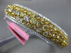 GIA LARGE 11.50CT WHITE & FANCY YELLOW DIAMOND 18K TWO TONE GOLD BANGLE BRACELET