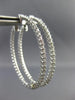 1.36CT DIAMOND 14KT WHITE GOLD 3D INSIDE OUT LUCIDA OVAL HOOP EARRINGS #MILANO