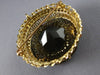ANTIQUE EXTRA LARGE 150CT SMOKEY TOPAZ 14KT YELLOW GOLD 3D BROOCH PENDANT #21679