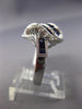 ESTATE 1.2CT DIAMOND & AAA SAPPHIRE 14K WHITE GOLD 3D SWIRL FLAME MULTI ROW RING