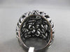 ESTATE MASSIVE 2.10CT WHITE & BLACK DIAMOND 18K BLACK GOLD FILIGREE PUMPKIN RING