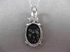 ANTIQUE LARGE 16.45CT DIAMOND & AAA SMOKY TOPAZ 18KT WHITE GOLD 3D OVAL PENDANT
