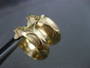 ESTATE WIDE 14KT YELLOW GOLD 3D MATTE & SHINY CLASSIC HAMMER LOOK HOOP EARRINGS