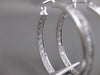 ESTATE 3.50CT DIAMOND HOOP INSIDE OUT 18K WHITE GOLD 33MM FILIGRE EARRINGS 20167