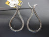 ESTATE .45CT DIAMOND 14KT WHITE GOLD 3D TEAR DROP INSIDE OUT HANGING EARRINGS