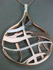 ESTATE LARGE .40CT DIAMOND 14KT WHITE & ROSE GOLD 3D CHOCOLATE KISS PENDANT