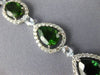 ESTATE EXTRA LARGE 21.40CT DIAMOND & AAA GREEN GARNET 18K WHITE GOLD 3D BRACELET