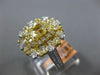 ESTATE LARGE 1.69CT WHITE & FANCY YELLOW DIAMOND 18K 2 TONE GOLD ENGAGEMENT RING
