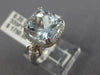 ESTATE LARGE 3.55CT DIAMOND & AAA AQUAMARINE 14K WHITE GOLD HALO ENGAGEMENT RING